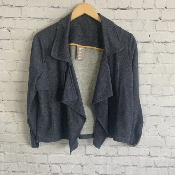 Anthropologie Dolan Chambray Open Cardigan Size Medium Jacket Blue Roll - Picture 4 of 10